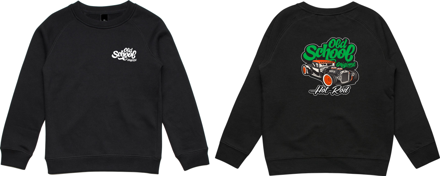 Old School Green Crew Sweatshirt - Kids