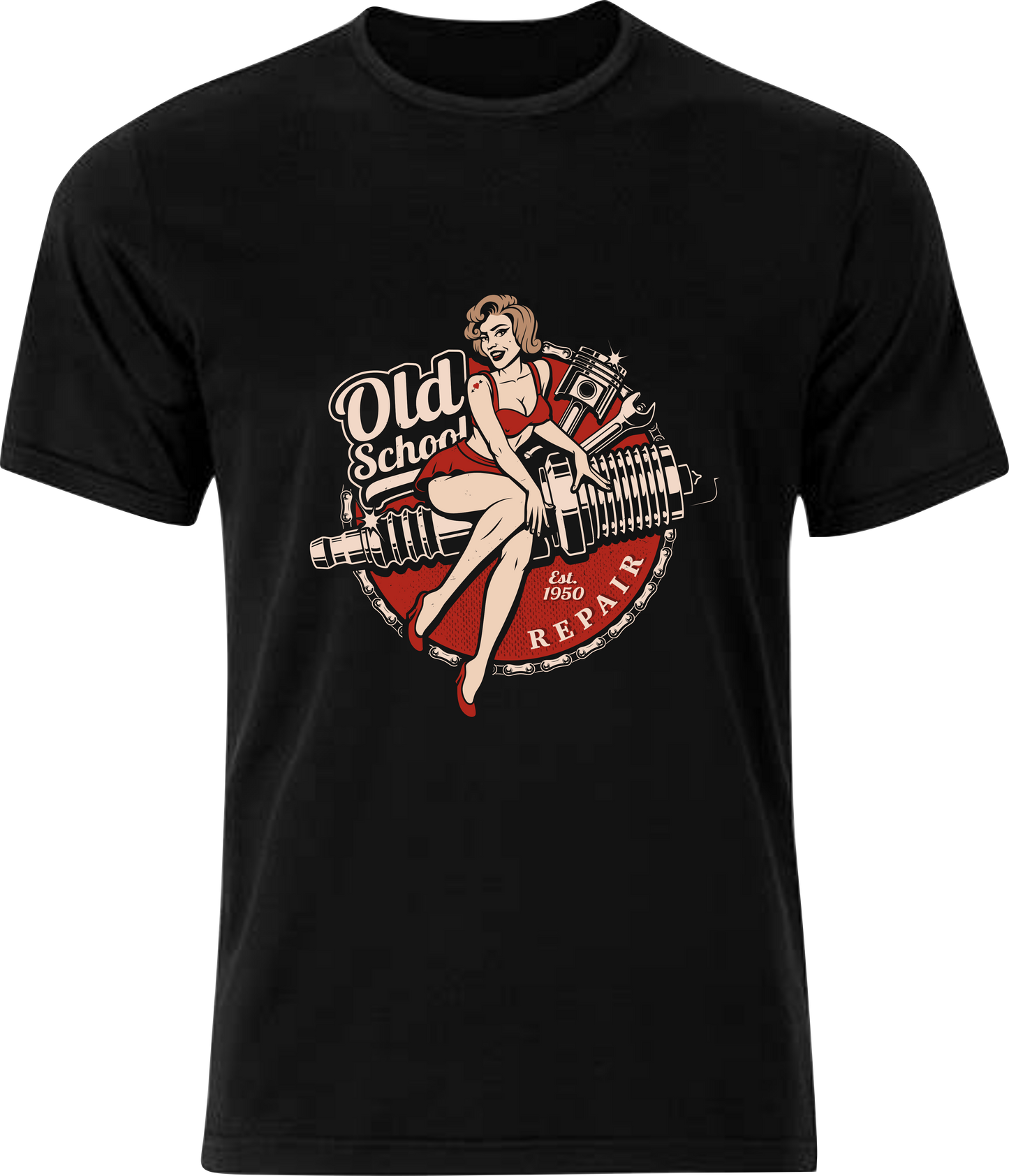 Old School Spark Plug T-shirt - Mens