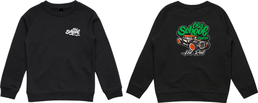 Old School Green Crew Sweatshirt - Kids