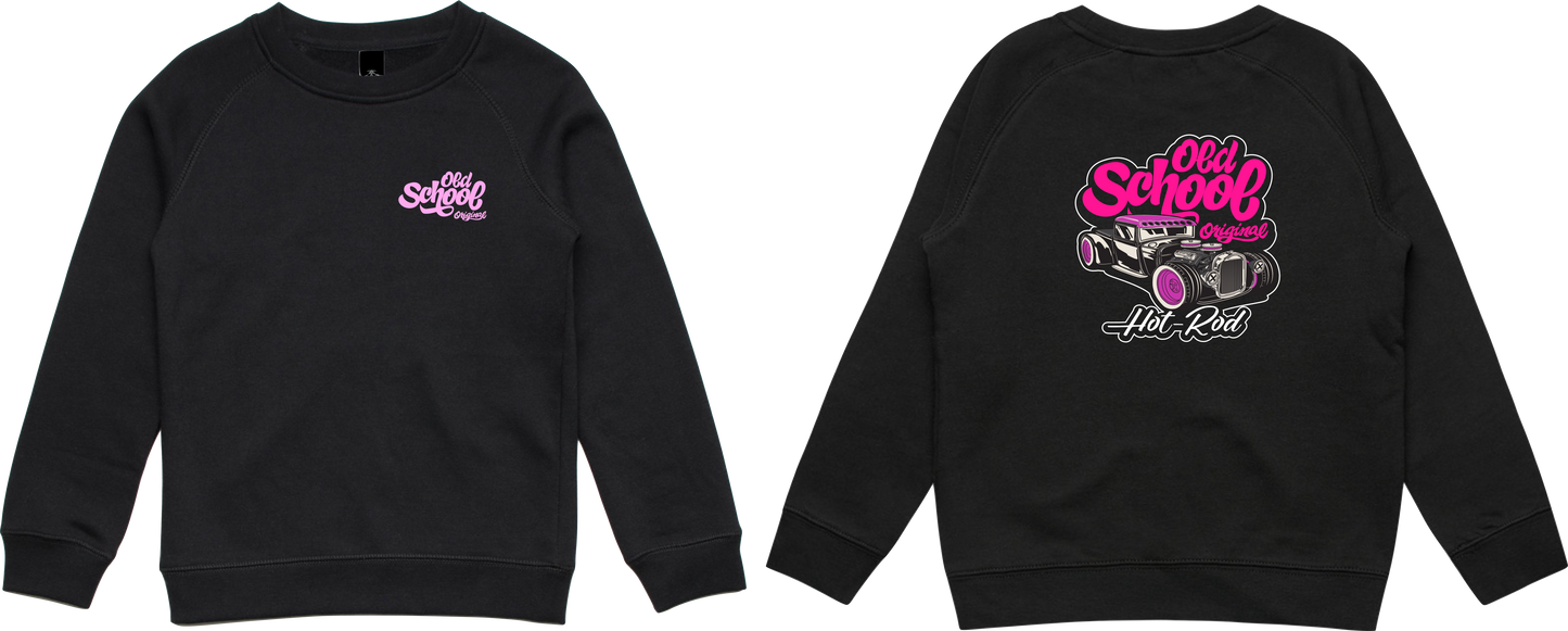 Old School Pink Crew Sweatshirt - Kids