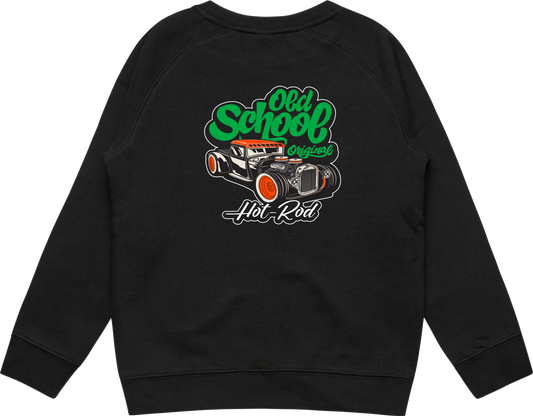 Old School Green Crew Sweatshirt - Kids